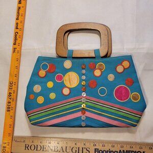 Cute as a button canvas purse